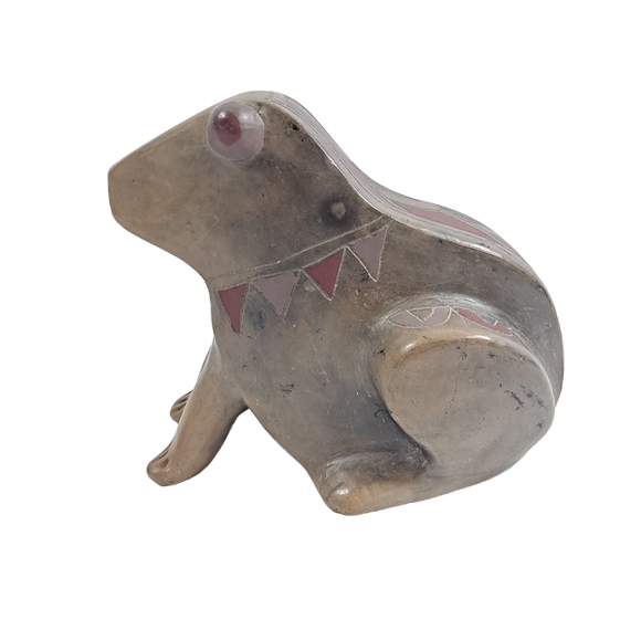 Raku (?) Pottery Sitting Frog Sculpture Figurine - Picture 5 of 12